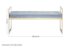 Powder Blue And Gold Tufted Bench | Allure