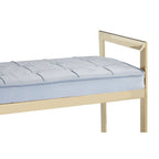 Powder Blue And Gold Tufted Bench | Allure