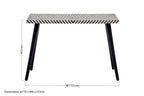 Black Chevron Bone Inlay Console Table with Slim Metal Legs | Boho