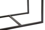 Black Console Table with Bone Inlay Pattern Top and Black Metal Base, Boho