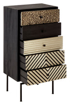 Patterned Tall Chest of 5 Drawers | Boho