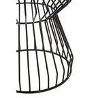 White Top Round Side Table with Black Iron Wire Curved Openwork Base | Corina