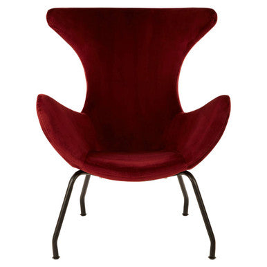 Red Fabric Modern Wingback Chair | Kolding