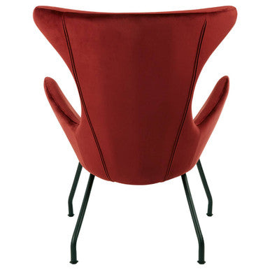 Red Fabric Modern Wingback Chair | Kolding