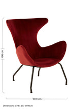 Red Fabric Modern Wingback Chair | Kolding