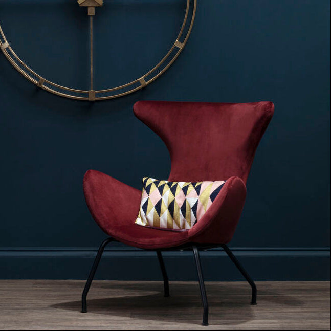 Red Fabric Modern Wingback Chair | Kolding
