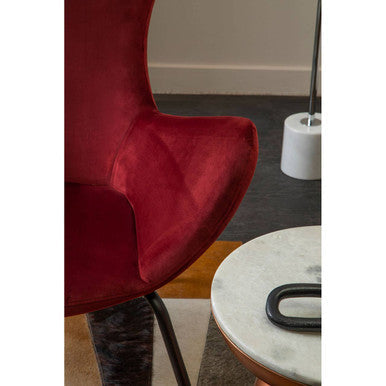Red Fabric Modern Wingback Chair | Kolding