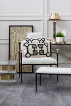 Gold Finish Side Table with Clear Circular Glass Sides and Steel Frame | Margot