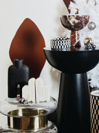 Gold Finish Side Table with Clear Circular Glass Sides and Steel Frame | Margot