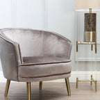 Round Clear Acrylic Side Table with Gold Finish Steel Cross Base, Miley