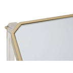 Clear Mirrored Top Side Table with Clear Acrylic Legs and Gold Finish Frame | Miley