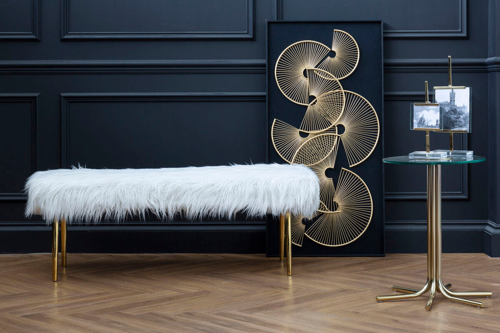 Clear Glass Top Side Table with Splayed Gold Finish Metal Base | Miley