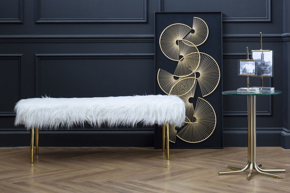 Clear Glass Top Side Table with Splayed Gold Finish Metal Base | Miley