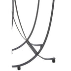 Grey Glass Top Console Table with Black Iron Overlapping Curved Base | Trento