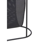 Grey Glass Top Side Table with Black Metal Frame and Hanging Mesh Shelf | Trento