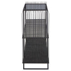 Grey Glass Console Table with Two Open Shelves and Black Metal Frame | Trento