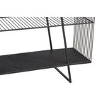 Grey Glass Console Table with Two Open Shelves and Black Metal Frame | Trento