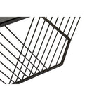 Grey Glass Top Coffee Table with Black Wireframe Design | Trento