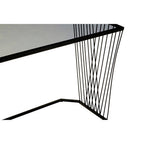 Set of 3 Smoky Grey Glass Tops Nesting Side Tables with Black Metal Wire Frames | Trento