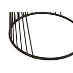 Set of 2 Grey Glass Top Nesting Side Tables with Black Metal Wire Frame | Trento