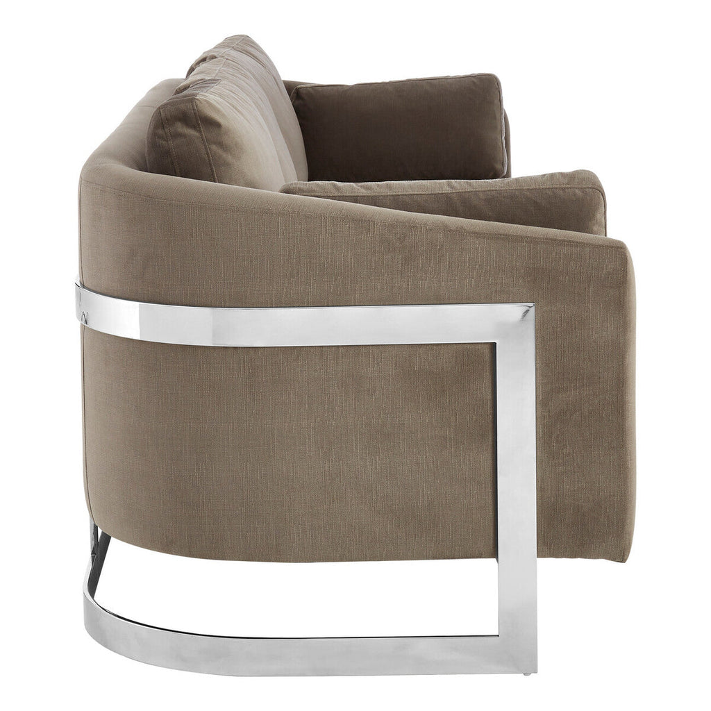 3 Seater Dark Grey Cotton Velvet Sofa | Freda