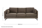 3 Seater Dark Grey Cotton Velvet Sofa | Freda