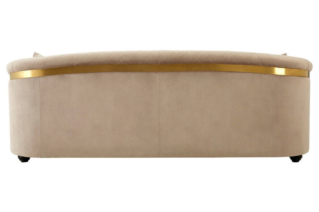 3 Seater Grey Cotton Velvet Sofa | Fiji
