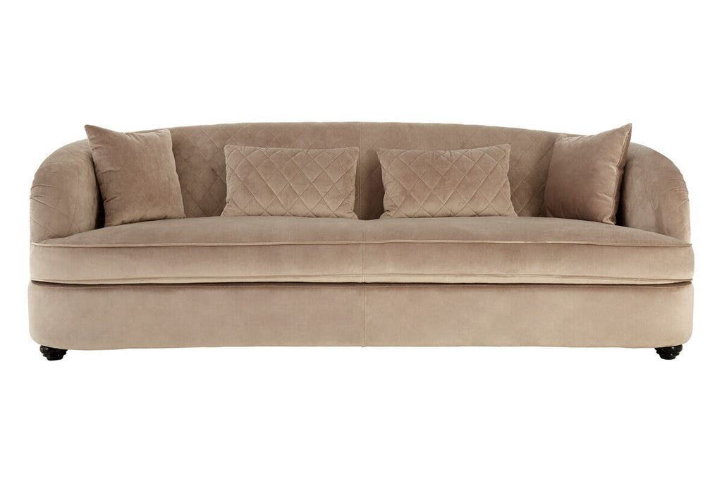 3 Seater Grey Cotton Velvet Sofa | Fiji