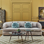 3 Seater Grey Cotton Velvet Sofa | Fiji