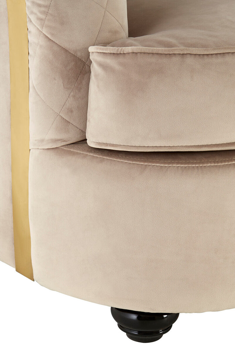 3 Seater Grey Cotton Velvet Sofa | Fiji