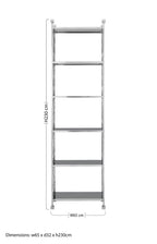 Silver and Black Glass 6 Tier Shelving Unit | Horizon