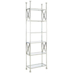 Cross Design 6 Tier Tempered Glass Shelving Unit | Horizon