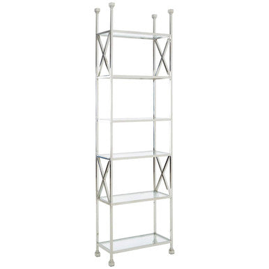 Cross Design 6 Tier Tempered Glass Shelving Unit | Horizon