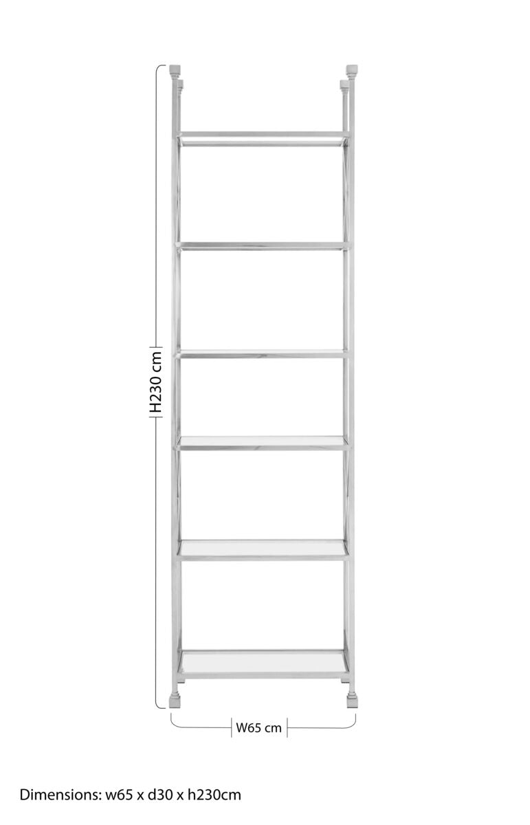 Cross Design 6 Tier Tempered Glass Shelving Unit | Horizon