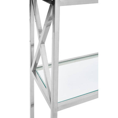 Cross Design 6 Tier Tempered Glass Shelving Unit | Horizon