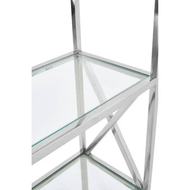 Cross Design 6 Tier Tempered Glass Shelving Unit | Horizon