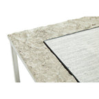 Antique Glass Top Rectangular Set of 3 Nesting Side Tables with Nickel and Gunmetal Frame | Akola