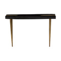 Black Acacia Wood Console Table with Gold Aluminium Filling Detail and Gold Metal Legs | Asamra