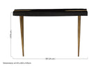 Black Acacia Wood Console Table with Gold Aluminium Filling Detail and Gold Metal Legs | Asamra