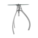 Nickel Finish Crank Mechanism Height Adjustable Table with Clear Glass Top | Maxi