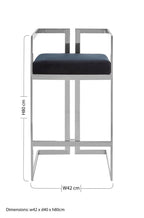 Bar Stool with Silver Frame | Azalea
