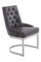 Tufted Black Faux Leather Dining Chair | Azalea