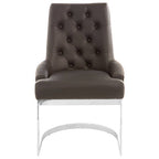 Tufted Black Faux Leather Dining Chair | Azalea