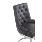 Tufted Black Faux Leather Dining Chair | Azalea