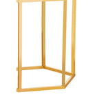 White Marble Tops Hexagonal Side Tables with Gold Finish Metal Frame | Templar