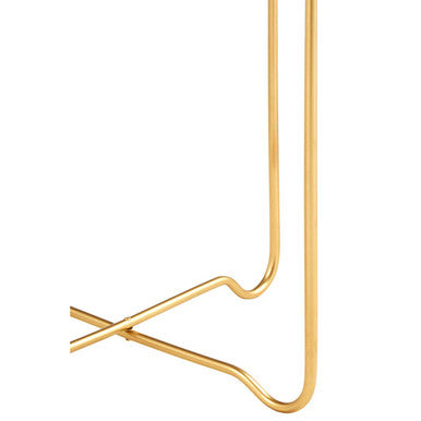 Black Finish Round Top Side Table with Gold Metal Frame and Cross Sledge Base | Templar