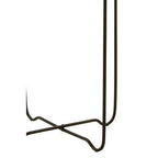 Gold Finish Round Top Side Table with Black Slim Metallic Frame and Intersecting Sledge Base | Templar