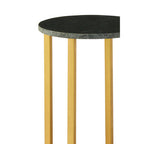 Green Small Round Marble Top Side Table with Gold Metallic Base | Templar