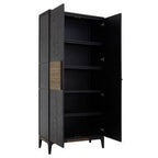 2 Tone Oak Wood Tall Cabinet | Salvar