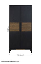 2 Tone Oak Wood Tall Cabinet | Salvar